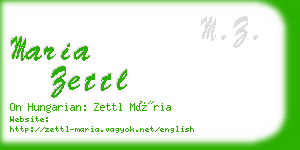 maria zettl business card